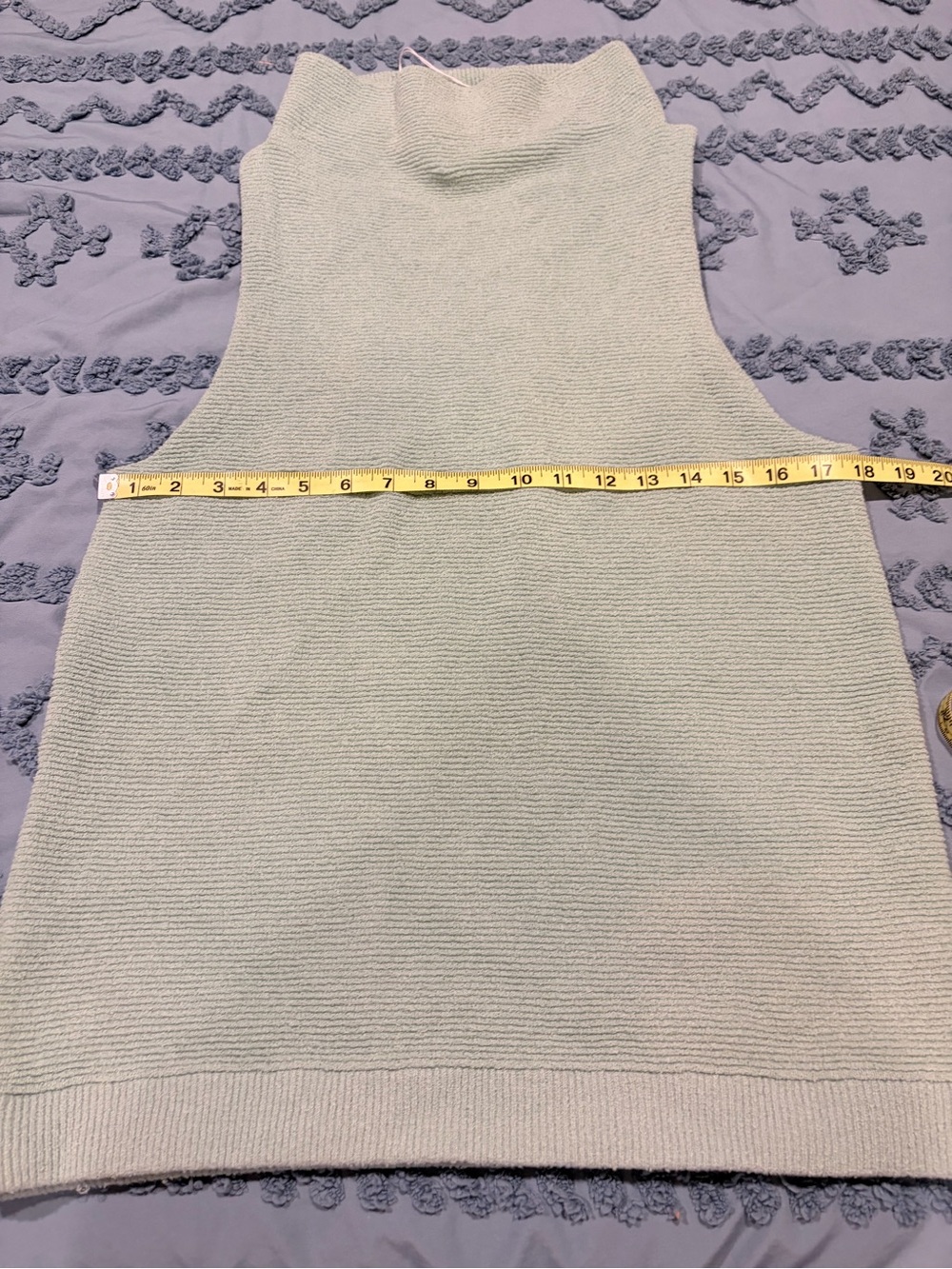 Free People Mint Green Sleeveless Cowl Neck Knit Sweater Tank | Medium - NWT - Picture 6 of 9